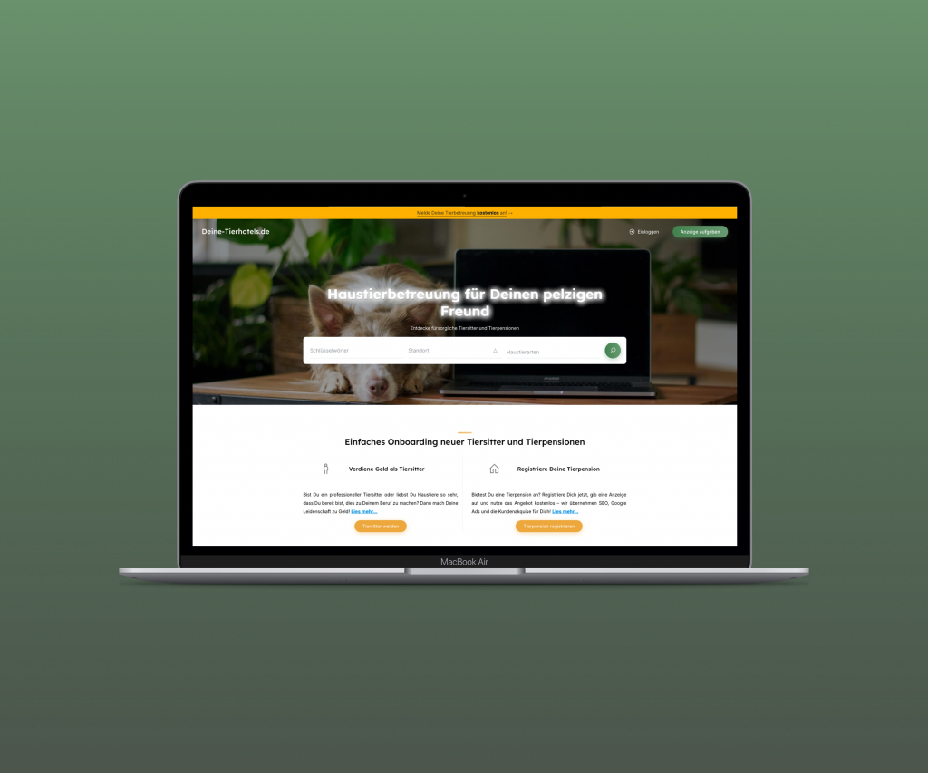 Webdesign Referenz: moderne Website für Haustierbetreuung