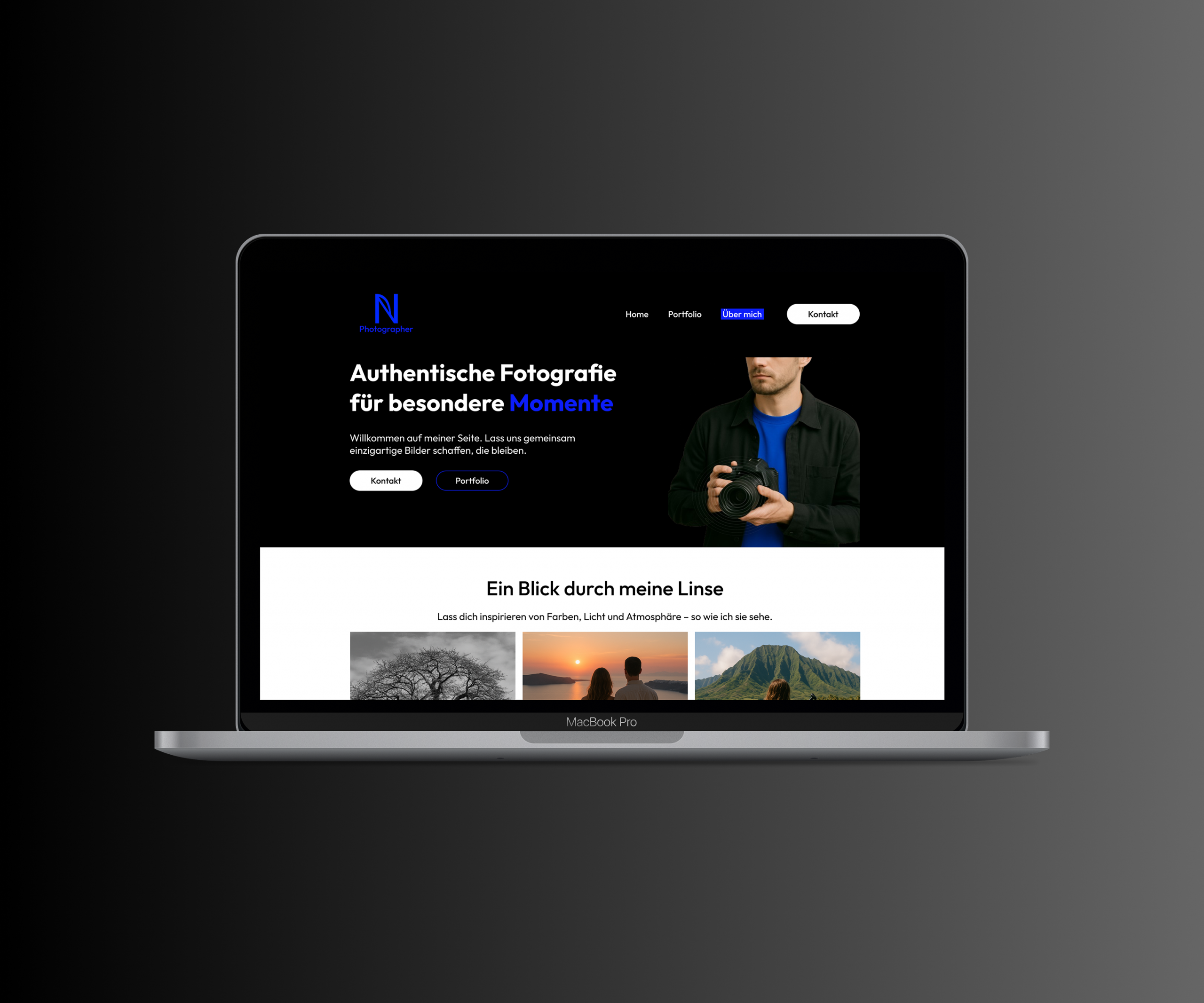 Концепт главной страницы фотографа